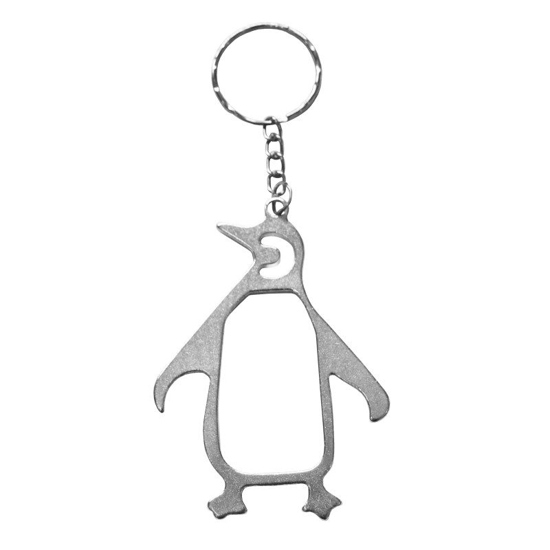 Penguin Silver Bottle Opener Keyring