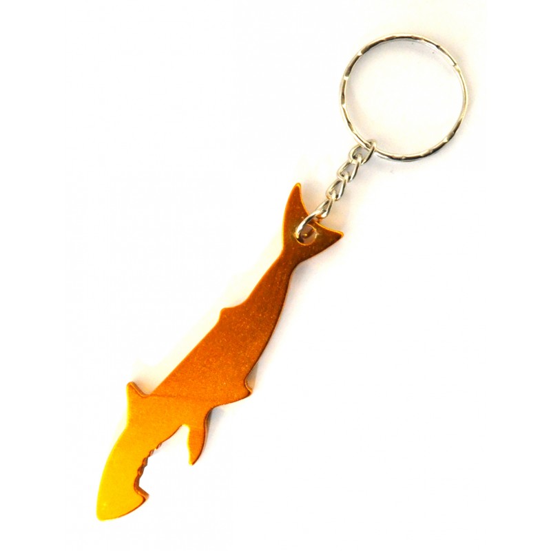 Shark Gold Bottle Opener Keyring