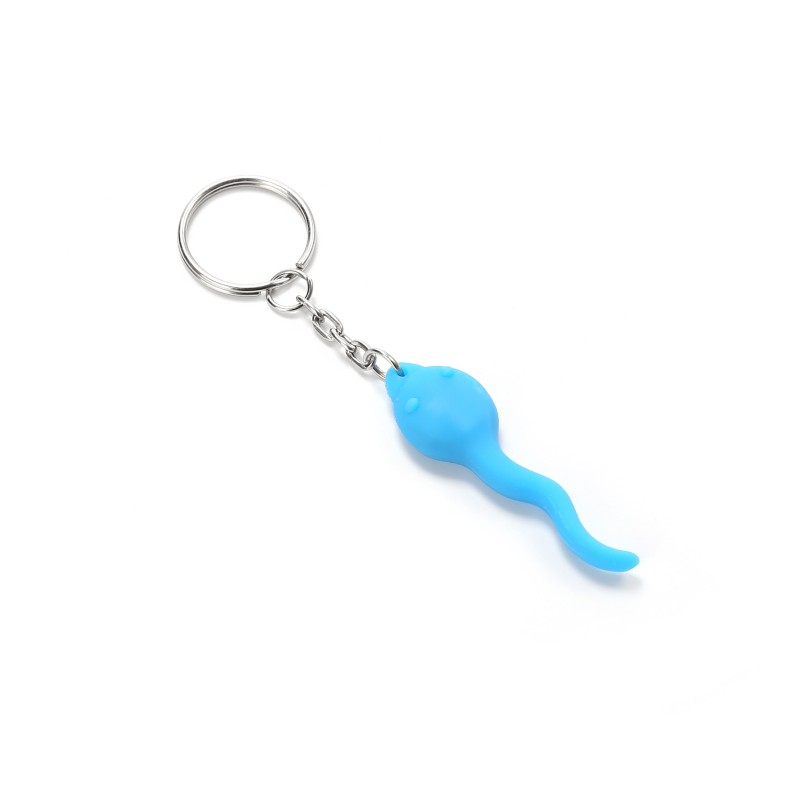 Sperm Shaped Keychain Blue