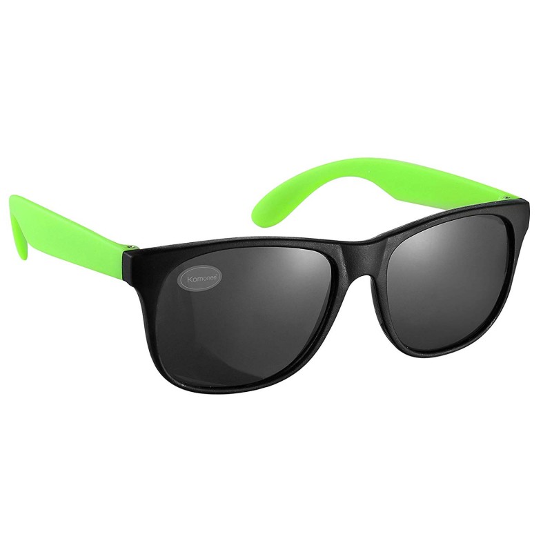 Black and Green Retro Drifter Style Sunglasses Unisex