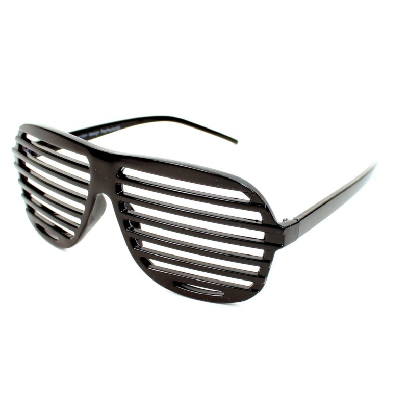 Black Shutter Shades Fun Novelty Plastic Party Sunglasses